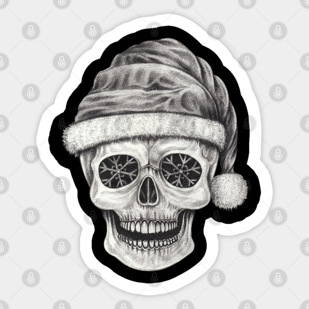 Santa claus skeleton. Sticker by Jiewsurreal